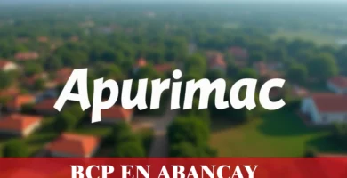 imágen panoramica de apurimac en fondo desenfocado con la palabra bcp , iconos de contacto y el logo de la web