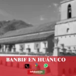 imágen del templo Santísima trinidad desenfocado con la palabra banbif, iconos de contacto y el logo de la web