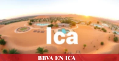 imágen panorámica del desierto de Ica, con la palabra bbva, iconos de contacto y el logo de la web