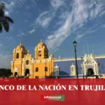 imágen de la catedral de trujillo con las letras banco de la nación