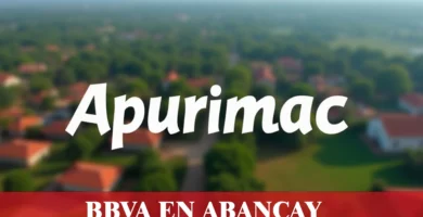 imágen panoramica de apurimac en fondo desenfocado con la palabra bbva , iconos de contacto y el logo de la web