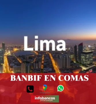 imágen panorámica de la ciudad de lima con la palabra comas en la parte de abajo, iconos de contacto y el logo de la web.