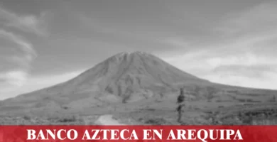 imágen del volcan misti en blanco y negro desenfocado con la palabra azteca, iconos de contacto y el logo de la web.