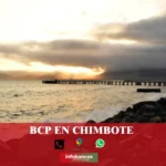 imágen del puerto de chimbote en fondo desenfocado con la palabra bcp, iconos de contacto y el logo de la web.