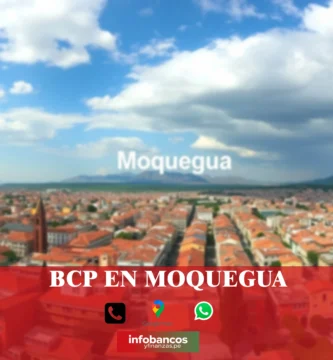 imágen panorámica de la ciudad de moquegua en fondo desenfocado con la palabra bcp en la parte de abajo, iconos de contacto y el logo de la web.