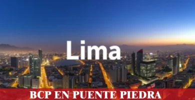 imágen panorámica de la ciudad de lima con la palabra puente piedra en la parte de abajo, iconos de contacto y el logo de la web.