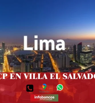 imágen panorámica de la ciudad de lima con la palabra villa el salvador en la parte de abajo, iconos de contacto y el logo de la web.