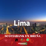 imágen panorámica de la ciudad de lima con la palabra breña en la parte de abajo, iconos de contacto y el logo de la web.