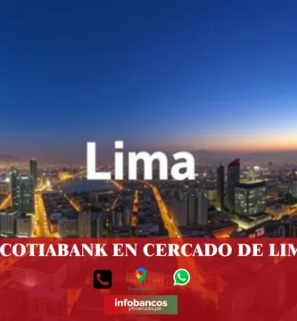 imágen panorámica de la ciudad de lima con la palabra scotiabankj en la parte de abajo, iconos de contacto y el logo de la web.