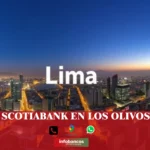 imágen panorámica de la ciudad de lima con la palabra los olivos en la parte de abajo, iconos de contacto y el logo de la web.