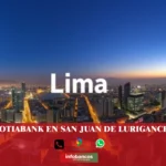 imágen panorámica de la ciudad de lima con la palabra los olivos en la parte de abajo, iconos de contacto y el logo de la web.